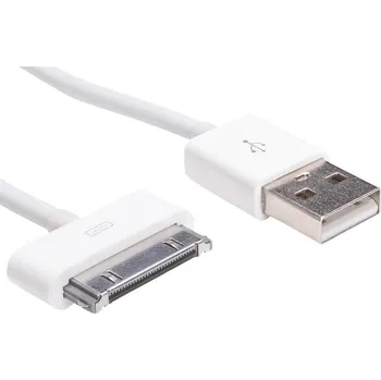 Datový kabel Kabel Akyga USB - Apple 30-pin 1 m bílý