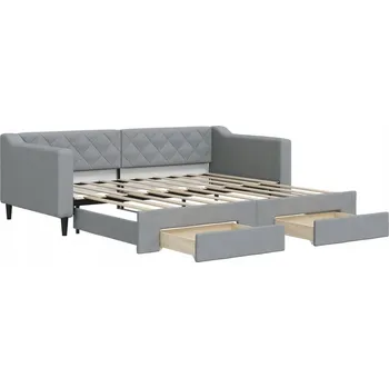 Pohovka Rozkládací pohovka s funkcí spaní ve světle šedé barvě 213x100x67 cm