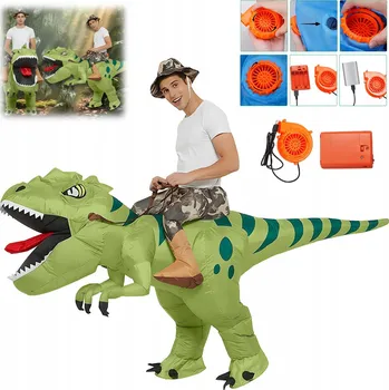 Karnevalový kostým Nafukovací kostým pro dospělé DINOSAURUS T-REX JEŠTĚR na Vánoce a párty