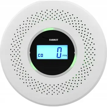 Zabezpečovací technika Detektor oxidu uhelnatého a kouře Farrot bezdrátový LCD 85 dB