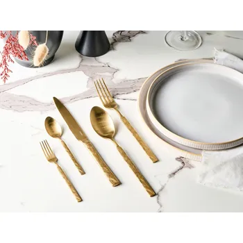 Příborová sada zlatá nerezová ocel 30 kusů nůž lžíce vidlička čajová lžička dezertní vidlička moderní Beliani