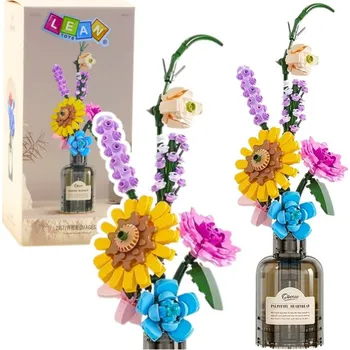 ostatní stavebnice Stavebnice Kytice barevných květin ve váze 387 dílků.