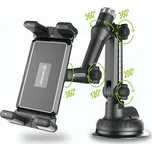 Techsuit - držák do auta TabbyX (ST1) - na tablet/telefon, flexibilní, nastavitelný o 360°, univerzální - černý