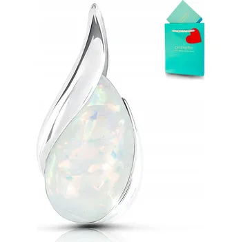 Přívěsek Stříbrný přívěsek s opálem, bílý opálový přívěsek, opalit, stříbro 925