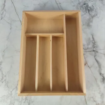 Příborník do zásuvky Kazeta, dřevěný organizér do šuplíku – organizér na příbory s 5 přihrádkami