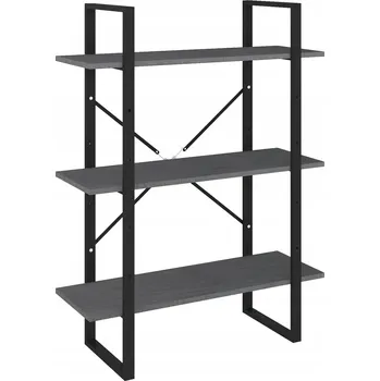 Knihovna Dřevěný regál borovice šedá 80 x 30 x 105 cm se 3 policemi