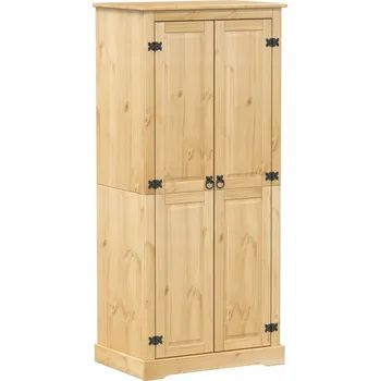 Šatní skříň Skříň Corona z masivního borovicového dřeva, 76 x 50 x 170 cm, medově hnědá