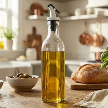 Nádoba na olej a ocet Skleněná láhev na olej a ocet s dávkovačem TADAR 0,26 l