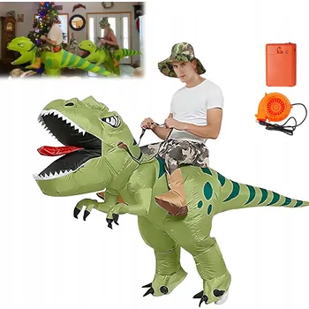 Karnevalový kostým NAFUKOVACÍ KOSTÝM DINOSAURUS T-REX JEŠTĚR NA VÁNOČNÍ VEČÍREK