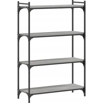 Knihovna Regál na knihy 80 x 30 x 120 cm šedý dub sonoma, kovový rám