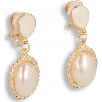 Obraz Zlaté klipsy na uši s visící perličkou