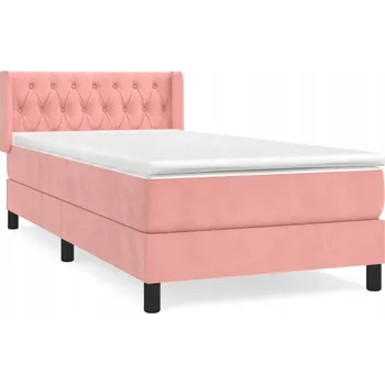 Postel Kontinentální postel s matrací 193 x 93 x 78/88 cm, růžová