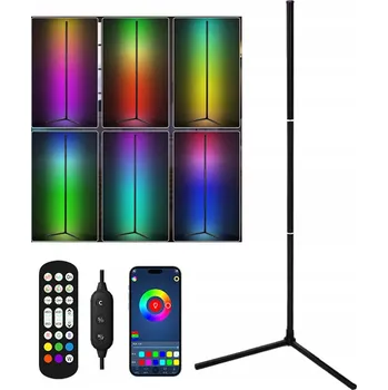 Stojací lampa LED Rohová Stojací Lampa Bluetooth RGB Nastavitelná