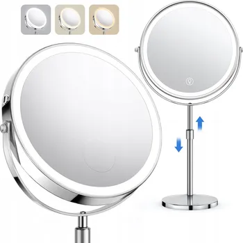 Kosmetické zrcátko Kosmetické Zrcátko s LED Podsvícením Zrcadlo na Make-up s 10x Zvětšením