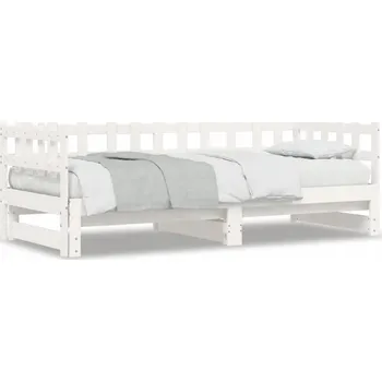 Pohovka Bílá dřevěná pohovka/lehátko z borovice 203,5 x 184 x 68,5 cm