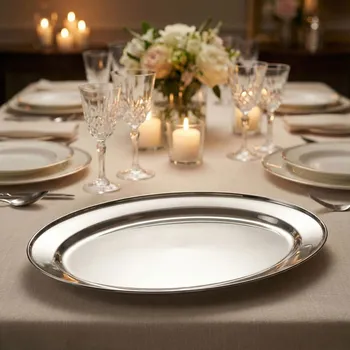 Nerezový talíř 40 x 26,5 cm