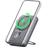 Mcdodo – magnetická powerbanka Meta Series (MC-8371) – vestavěný 360° kruhový stojánek, 10000mAh, 20W, digitální displej – tmavě šedá