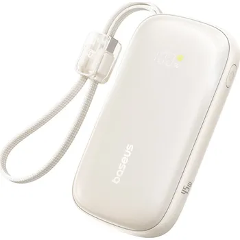 Powerbanka Baseus – powerbanka EnerFill FC21 Qpow 3 Ultra (E0027Q01) – odpojitelný kabel, 10000mAh, 45W, USB, USB-C – Natural Titanium