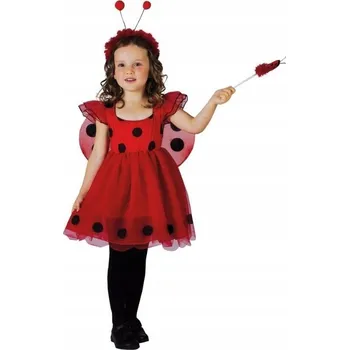 Karnevalový kostým Karnevalový KOSTÝM Beruška Šaty Křídla Hůlka 92-104 cm XS