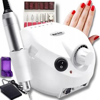 Bruska na nehty Minexo bílá 80 W, oboustranný směr otáčení