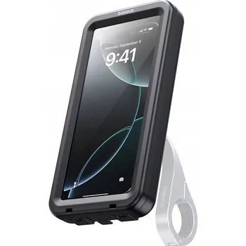 Pouzdro na mobilní telefon Baseus - vodotěsné pouzdro PrimeTrip VB1 RainShield (C0013D01) - pro magnetický držák na kolo, 360° kryt, nastavitelné, 6,9" - černé