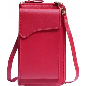 Kabelka Kabelka psaníčko z ekologické kůže červená s kapsou na telefon