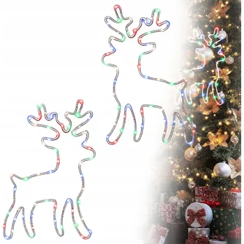 Vánoční světelná dekorace Svítící vánoční dekorace ve tvaru soba, sada 2 kusů