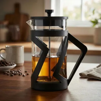 Příprava kávy French press - skleněná konvice na čaj a kávu TADAR TORITO 0,6 l