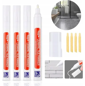 4X Bílý voděodolný fix na spáry – renovační pero na spárovací hmotu dlaždic