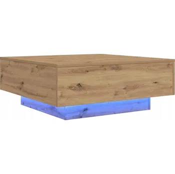 Konferenční stolek LED konferenční stolek dub řemeslný 80 x 80 x 31 cm