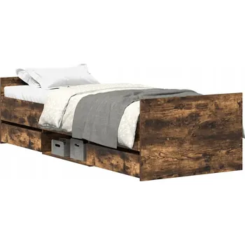 Postel Rám postele z kouřového dubu 203 x 93 x 50 cm, pro matraci 90 x 200 cm