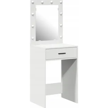 Toaletní stolek Toaletní Stolek se zrcadlem a LED osvětlením, bílý, 50 x 41 x 135 cm