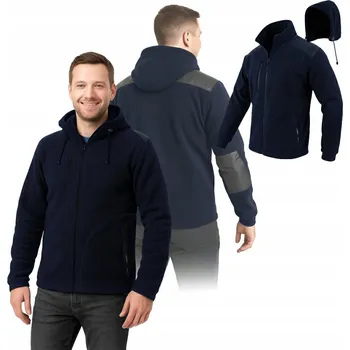 Pánská mikina PRACOVNÍ FLEECOVÁ MIKINA PÁNSKÁ s kapucí TEPLÁ SILNÁ MIKINA FLEECOVÁ černá NA ZIMU