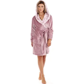 Dámský župan Krátký župan Flora mauve mist 48 56 4353 - M