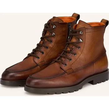 Pánské mokasíny Santoni Pánské Šněrovací Boty Flair, koňaková / tmavě hnědá, 41