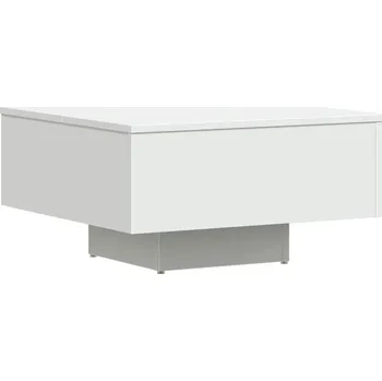 Konferenční stolek Bílý konferenční stolek 60 x 60 x 31,5 cm z dřevěného kompozitu