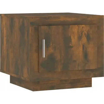 Konferenční stolek Kávový stolek kouřový dub 51 x 50 x 45 cm se skříňkou