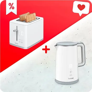 Rychlovarná konvice Tefal KO693110 Sense bílá + Topinkovač Tefal TT693110 Sense 2S