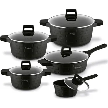 Sada nádobí Sada hrnců na indukci Starke Pro Brick Marble 10 dílů
