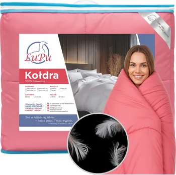 přikrývka Péřová Přikrývka 160x200 celoroční antialergická Růžová Kachní Peří (1) LuPu