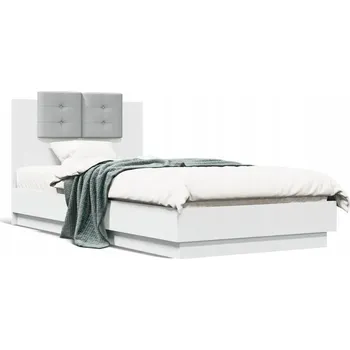 Postel Rám postele s čelem 194,5x93x84 cm, bílá/světle šedá