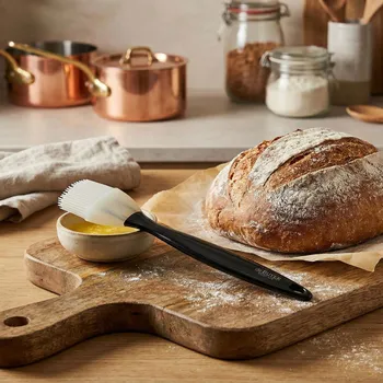 DE BUYER Cukrářský kartáč 25 cm černý - silikonový kuchyňský kartáč