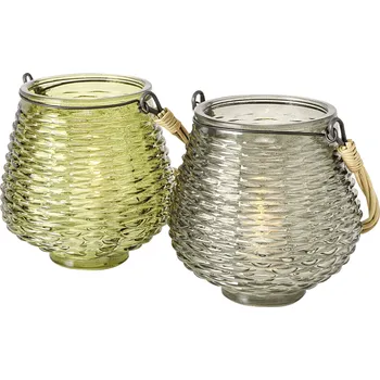 Svícen Svícen na čajové svíčky, sklo, ø 13 cm × 14 cm, na 1 svíčku