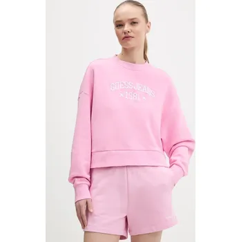 Dámská mikina Bavlněná mikina Guess Jeans W6RQ04.KCPR1 růžová 30X, vel. XS