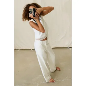 Dětské bavlněné kalhoty Mayoral 6545.8A.Junior.PPY2 bílá 00X, vel. 152