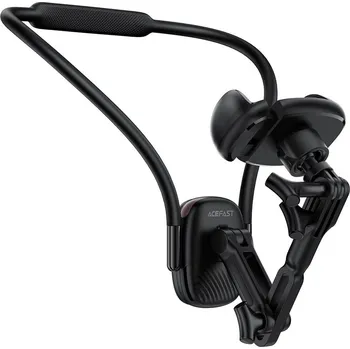 Acefast - držák telefonu na krk (E33) - pro GoPro, telefon, s objímkou, 360° nastavitelný, bezpečné uchycení, silikonový nákrčník - černý