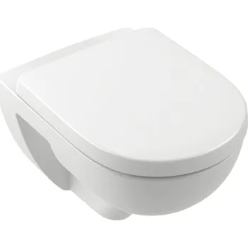 Villeroy & Boch O.Novo wc mísa se sedátkem s pomalým sklápěním závěsná bez splachovacího kruhu s vírovým splachováním bílá lesk 5660CL01