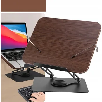 PODLOŽKA POD NOTEBOOK NASTAVITELNÁ OTOČNÁ 360° DŘEVĚNÝ STOLEK POD LAPTOP