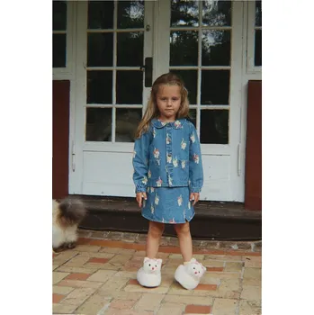 Dětská bavlněná bunda Konges Sløjd MAGOT COLLAR JACKET GOTS KS105174.9BYA modrá 55X, vel. 110-116