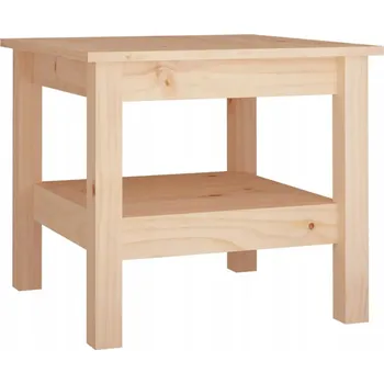 Konferenční stolek Dřevěný konferenční stolek z borovice 45 x 45 x 40 cm s poličkou